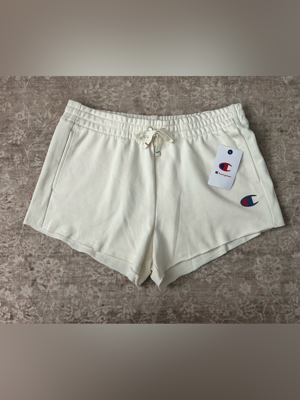 Champion Women's Cream Athletic Drawstring Shorts